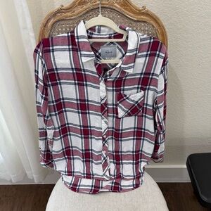 Rails Red and White Blue Plaid Button-Up Shirt M